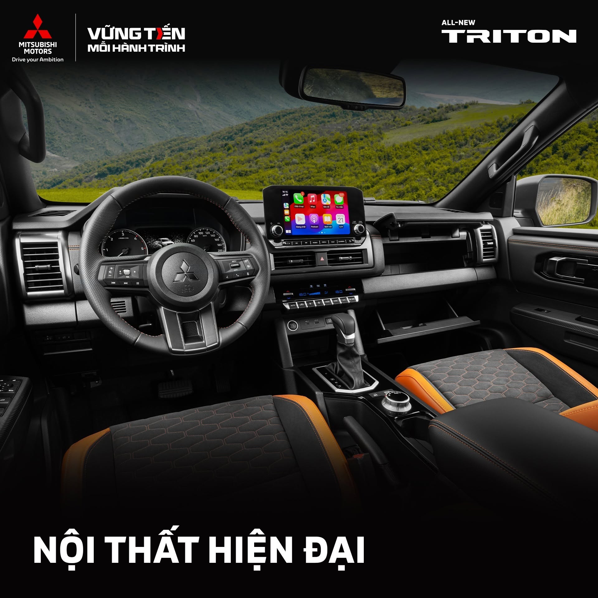 Nội thất tiện nghi sang trọng của bán tải Mitsubishi Triton