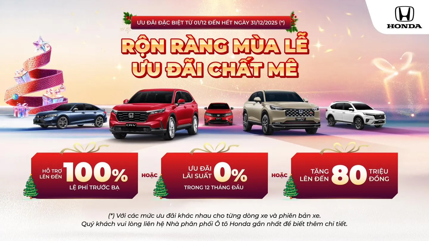 Rộn Ràng Mùa Lễ – Ưu Đãi Honda Ô Tô Tháng 12/2025