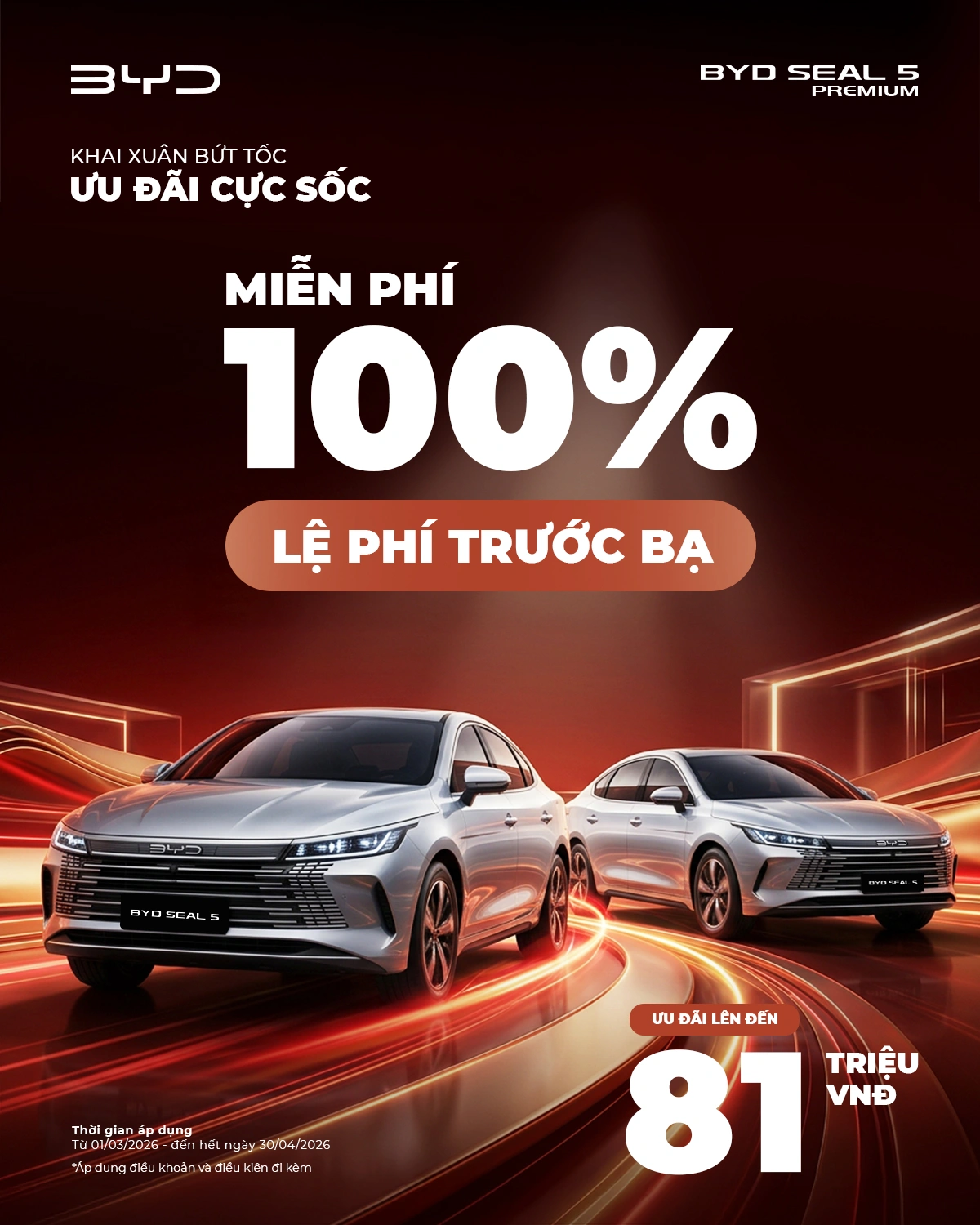 BYD Seal 5 – KHAI XUÂN BỨT TỐC – ƯU ĐÃI CỰC SỐC